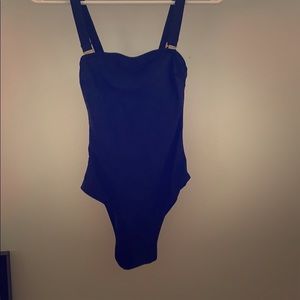 black one piece swimsuit with removable straps